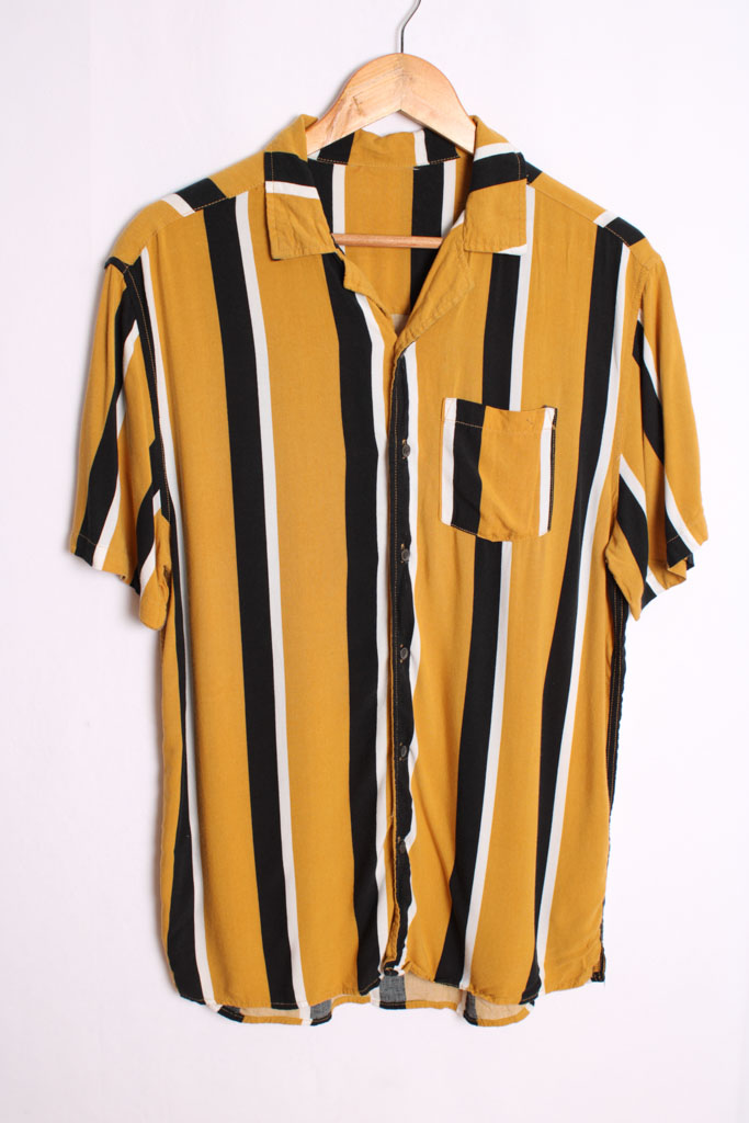 Camisa Color Mostaza Vintage a Rayas «S» Cultura Vintage