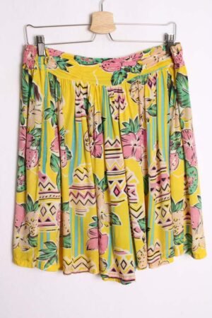 Bermuda Vintage Amarillo Flores y Hojas "L/XXL"