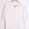 Blusa Blanca Detalles Flores Vintage "L"
