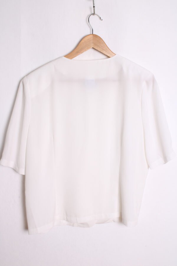 Blusa Blanca Detalles Flores Vintage "L"