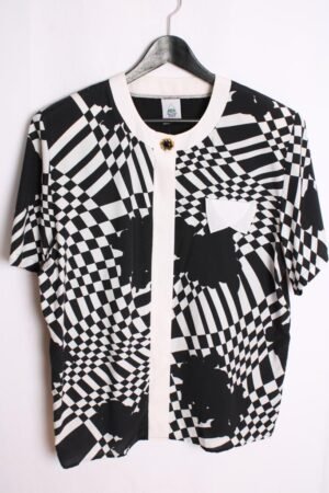 Blusa Blanca y Negra Vintage "XL"