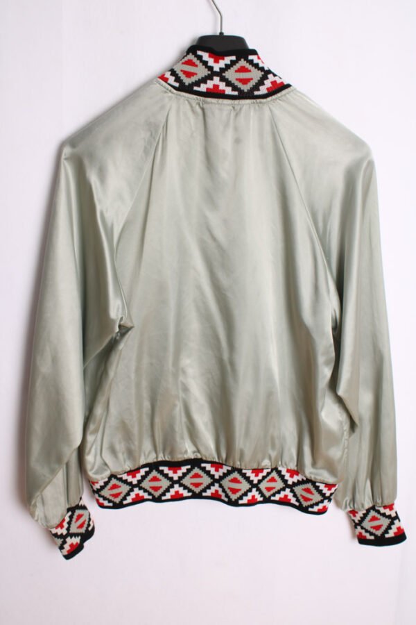 Bomber Gris Satinada Vintage Puños Étnicos "L"