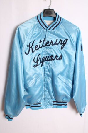 Bomber Vintage Satinada Azul Celeste "L"