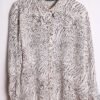 Camisa Blanca Vintage Estampado Animal "L"