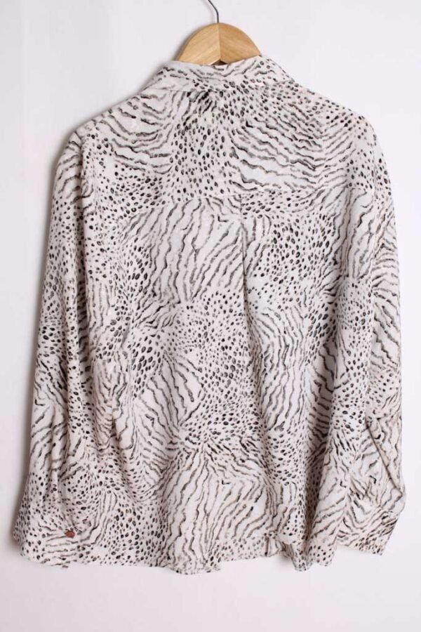 Camisa Blanca Vintage Estampado Animal "L"