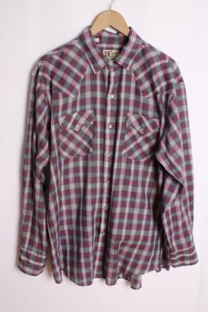 Camisa Western Vintage Cuadros Violeta "XL"
