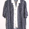 Camisa Efecto Doble Vintage Azul con Flores "L"