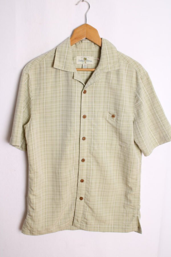 camisa-estampada-vintage_-60.jpg Camisa Hawaiana Vintage Cuadros Verdes "M"