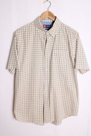 camisa-estampada-vintage_-81.jpg Camisa Cuadros Vintage Blanca y Caqui "M/L"