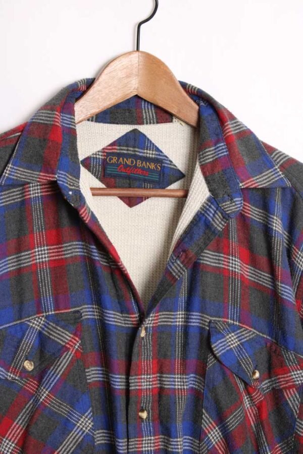 Sobrecamisa Franela Vintage Cuadros Grises "L"