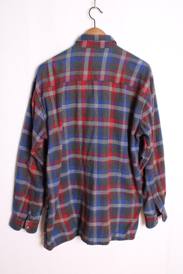 Sobrecamisa Franela Vintage Cuadros Grises "L"