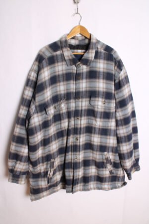 Sobrecamisa Vintage Franela Azul Cuadros "3XL"
