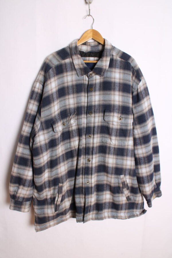 Sobrecamisa Vintage Franela Azul Cuadros "3XL"