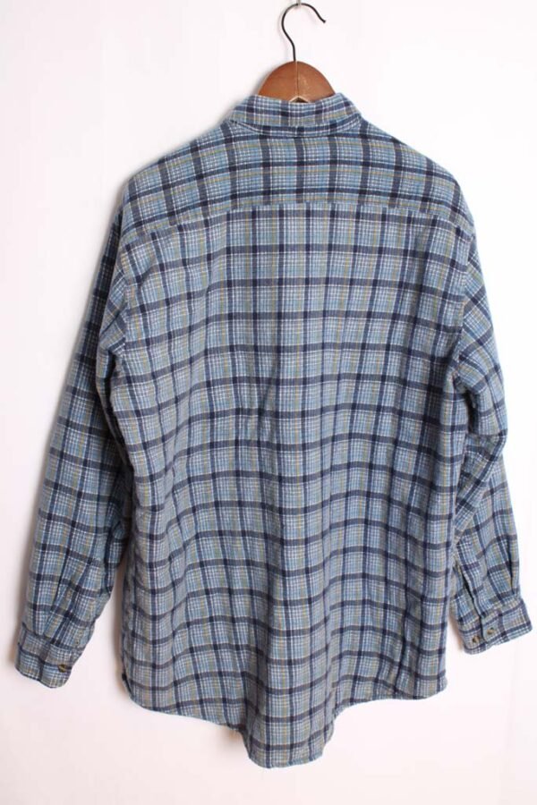 Sobrecamisa Franela Vintage Cuadros Azules "L"