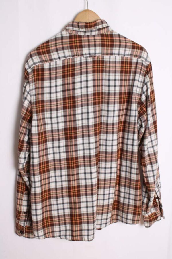Camisa Cuadros Vintage Marrón y Blanco "L"