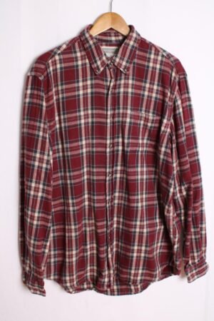 Camisa Franela Burdeos y Gris Vintage "L"