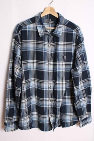 Camisa Vintage Azul Marino y Blanco "XL"