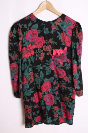 camisa-mujer-vintage_-39.jpg Blusa Maxi Negra Vintage con Flores "M"