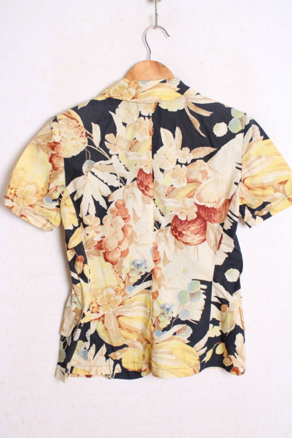 Blusa Vintage Tipo Blazer Print de Flores "S"