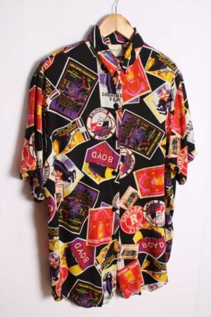 Camisa Vintage Negra Posavasos y Postales "L"