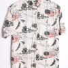 Camisa Blanca Vintage Estampado USA "S"