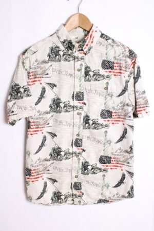 Camisa Blanca Vintage Estampado USA "S"