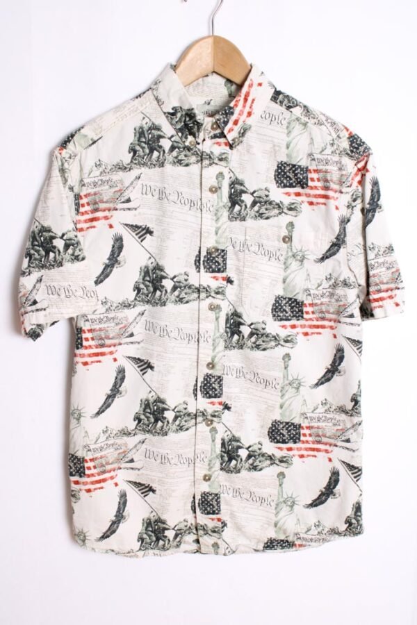 Camisa Blanca Vintage Estampado USA "S"