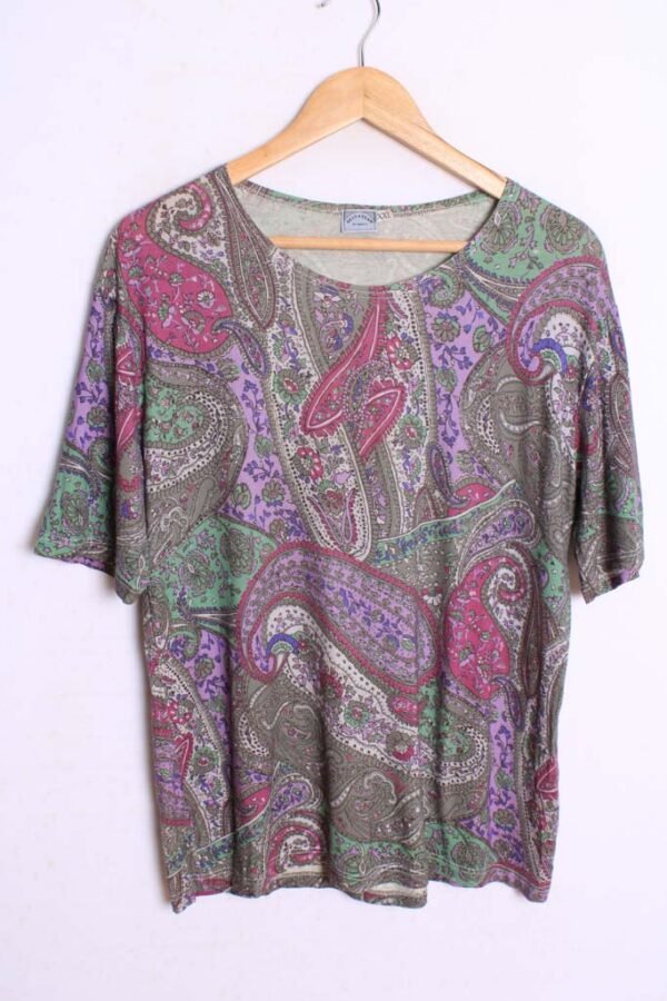 Camiseta Vintage con Estampado Paisley "M"