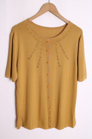 camisa-vintage-80s-mujer-53.jpg Camiseta Bordada Vintage Color Mostaza "S"
