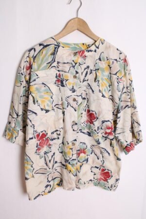 camisa-vintage-80s-mujer-77.jpg Blusa Estampada Vintage Manga Francesa "L"