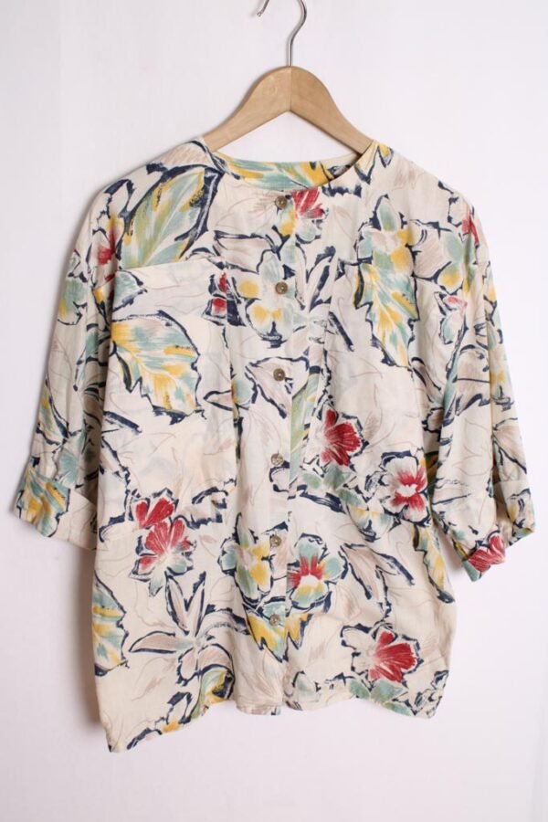 camisa-vintage-80s-mujer-77.jpg Blusa Estampada Vintage Manga Francesa "L"