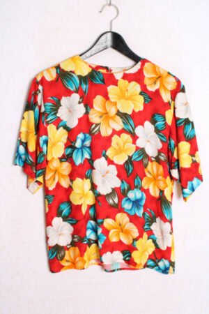 Blusa Hawaiana Vintage Roja "S"
