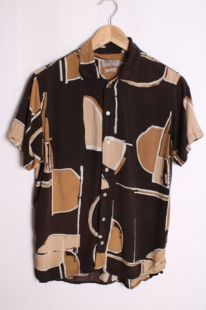 Camisa Vintage Tonos Ocres y Marrones "S"