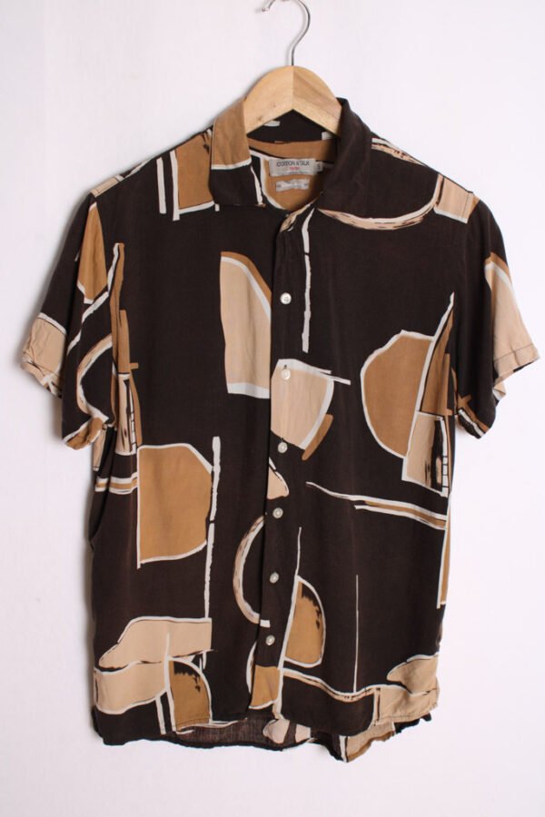 Camisa Vintage Tonos Ocres y Marrones "S"