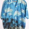 Camisa Vintage Hawaiana Nubes Azul "XL"