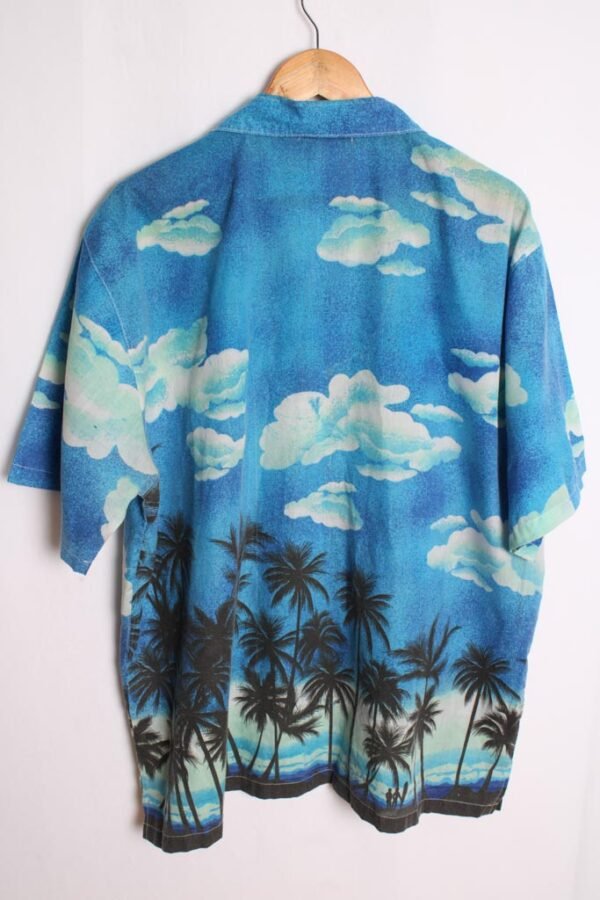 Camisa Vintage Hawaiana Nubes Azul "XL"