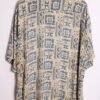 Camisa Print Étnico Vintage Azul y Caqui "2XL"