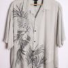 Camisa Hawaiana Gris Vintage con Hojas "XL"