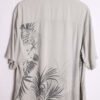 Camisa Hawaiana Gris Vintage con Hojas "XL"