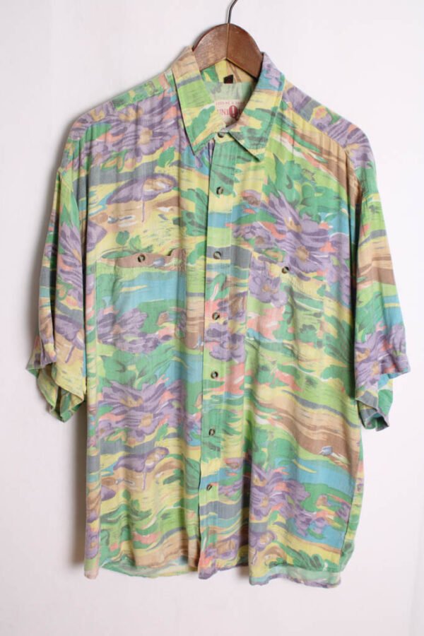 Camisa Crazy Print Style Vintage Tonos Flúor "XL"