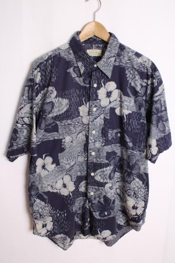 Camisa Hawaiana Vintage Azul Marino "XL"