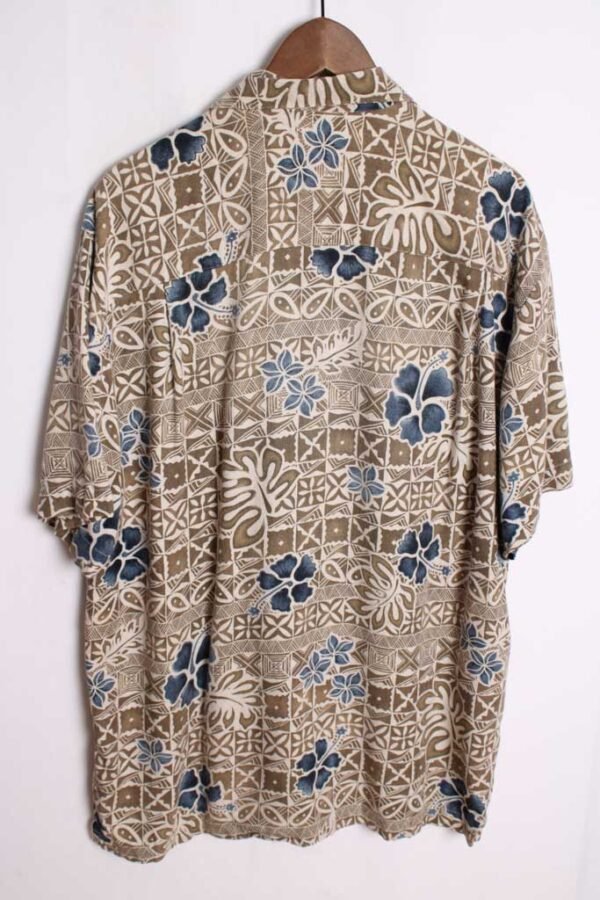 Camisa Hawaiana Vintage Marrón Caqui  "L"