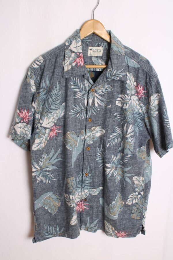 Camisa Hawaiana Vintage Azul Mate "L"