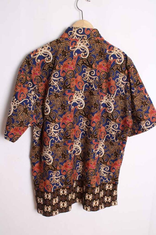 Camisa Estampado Indonesio Vintage Azul "M"