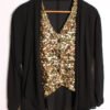 Blusa Efecto Chaleco Lentejuelas Vintage "L/XL"