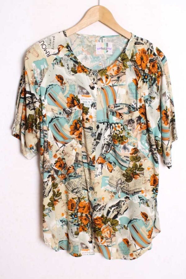Blusa Vintage Estampado Crazy Años 90 "L"