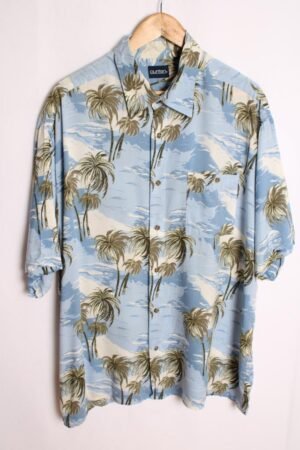 camisa-vintage-verano-estampada.jpg Camisa Estampada Olas y Palmeras Vintage "XL/2XL"