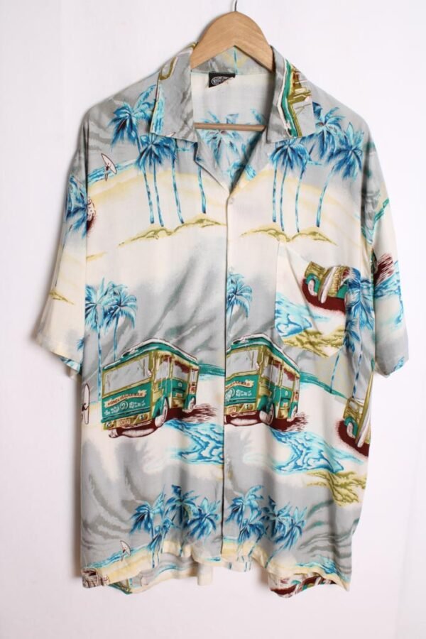 Camisa Hawaiana Vintage Coches y Surf "XL"