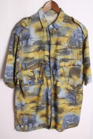 camisa-vintage-verano-estampada-59.jpg Camisa Print Rinocerontes Vintage Azul "L"