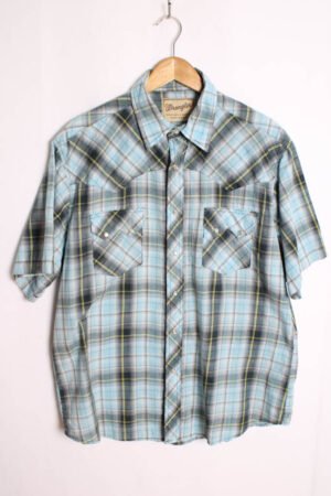Camisa Wrangler Vintage Cuadros Azul "M/L"
